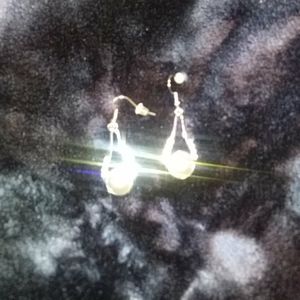 Grey Pearl Drop Earrings